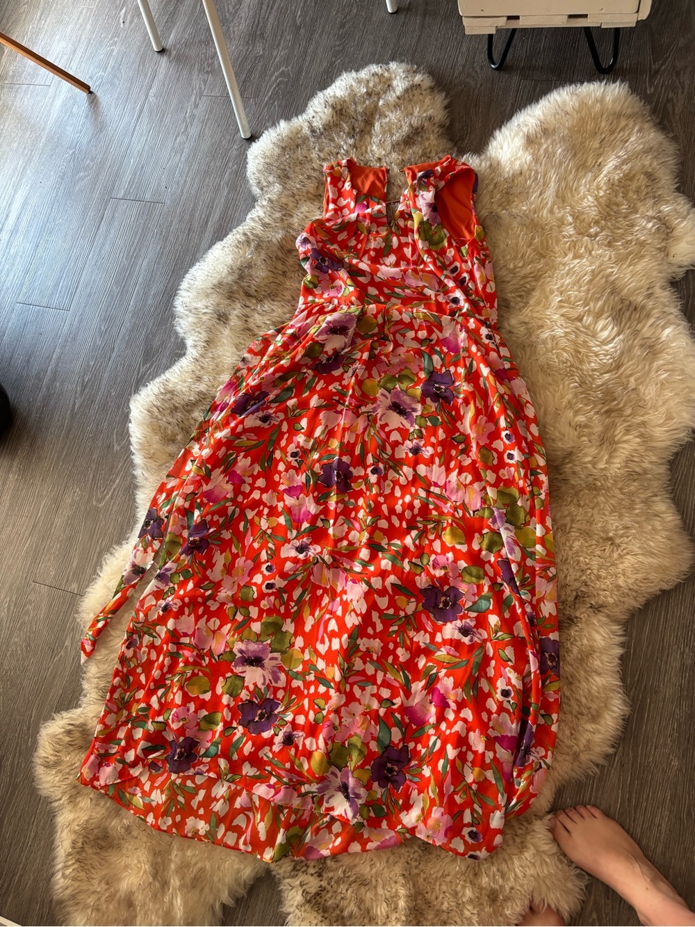 Orange floral maxi dress